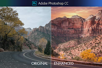 edit, enhance and retouch landscape photos using photoshop
