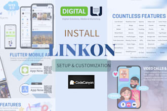 install setup and customize linkon app codecanyon