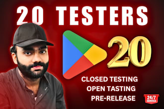 provide 20 device actives testers for google play console 14 days publishing app