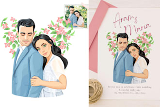 create illustrated wedding invitations and more