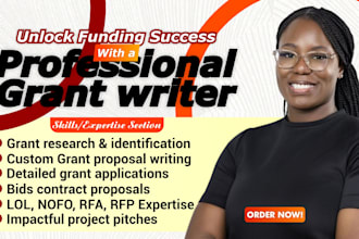 do grant proposal writing, grant writing, grant research, business plan