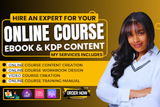 create training manual online course , workbook design, video course creation
