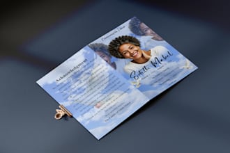 design obituary funeral program in 24hrs