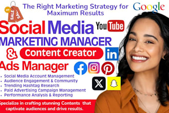 be social media marketing manager content creator facebook instagram tiktok