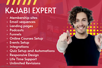 setup your kajabi landing pages, kajabi email sequences and course setup