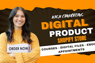 create digital product shopify store online course shopify store ebook store