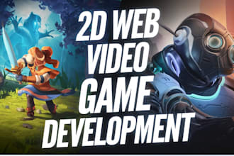 create and develop simple 2d web video game with html5, phaser js and javascript
