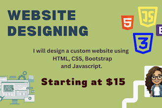 design a custom website using HTML CSS and bootstrap