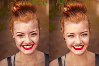 do high end skin model photo retouching and background remove