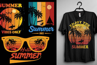 create custom summer, camping and, hiking tshirt designs