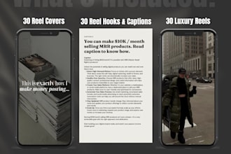 create 30 instagram reels hooks captions and reel covers