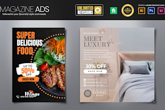 design a professional newspaper advertisement or magazine ad