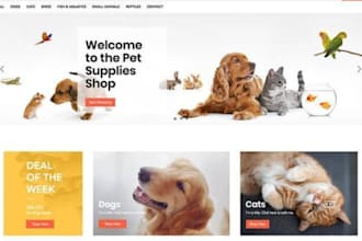 design a professional pet shopify store pet care website