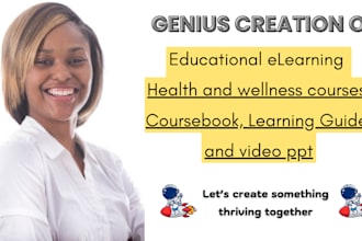 create health and wellness courses, coursebook, learning guide, and video ppt