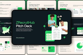 create and design an investor pitch deck powerpoint presentation and template