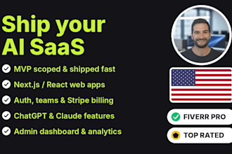 build an ai saas web app or mvp with chatgpt, claude and ai agent integration