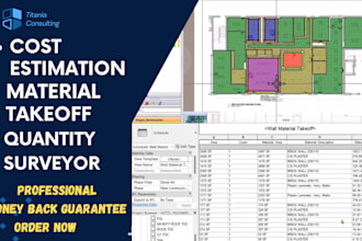 do material take off, cost estimation on planswift, revit