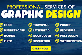 do any graphic design like logo, flyer, banner, ad, post design, story, menu etc