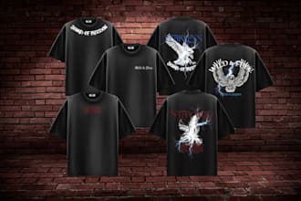 design t shirt artwork for clothing brand and logo