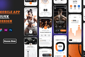 create modern and user friendly mobile app ui ux design, figma app design