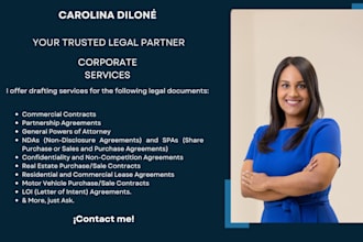 draft customized legal contracts as a licensed attorney for comprehensive