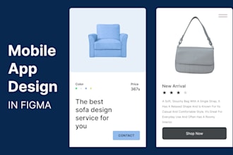do mobile app ui ux design with prototype in figma