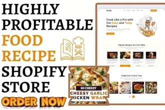 design food recipe shopify cooking recipe store restaurant food recipe website