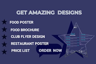 design format food posters brochures club flyers restaurant cookbook price lists