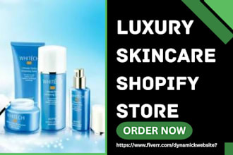 design luxury skincare shopify store cosmetics hair extension boutique website