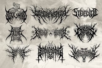 draw heavy metal, black metal, death metal font band logo