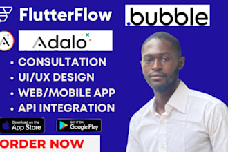 develop adalo bubble io mvp web app ai mobile app website flutterflow app