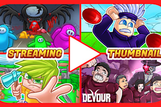 draw cartoon youtube thumbnail for streaming