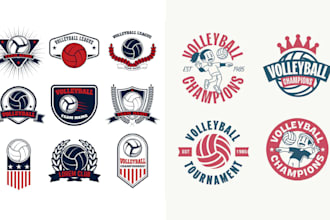 design hand drawn sport basketball volleyball and t shirt logo