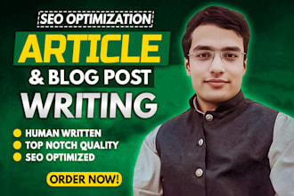 write SEO optimized articles, blog post and content writing