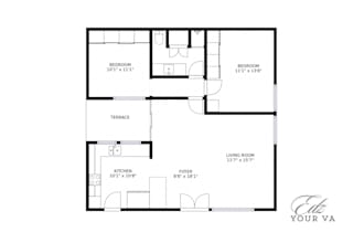 redraw floor plan in 2d black and white for real estate agents