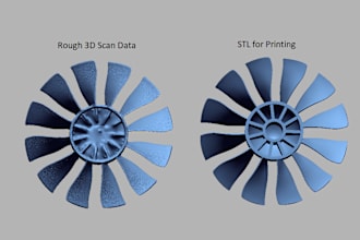 clean and repair stl, scan data for printing or re