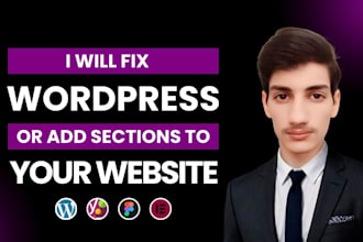 fix wordpress issues and add new sections to your website with elementor pro