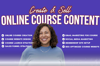 develop online course content, design kajabi, wix, ghl course website to sell