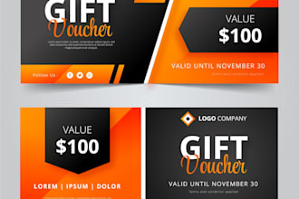 stunning vouchers, coupons, or gift certificates for your business