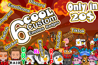 make cool custom telegram stickers and emotes for twitch, kick, tiktok, youtube