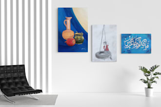 create custom elegant  wall art mockups