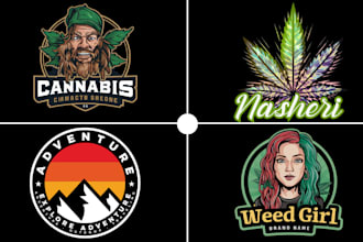 make logo for medical cannabis, cbd healthcare, thc, weed, farm, marijuana, vape