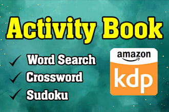 create custom activity book word search crossword sudoku for KDP