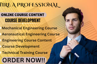 create your mechanical engineering course, aeronautical course, training course