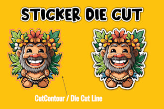 do cutcontour, die, through, and kiss cuts for sticker designs