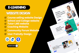 create  lms website, educational, course selling by learndash