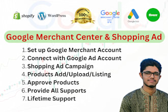 run google shopping campaign, create merchant center and upload products