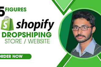 design 5 figures income shopify store, shopify dropshipping website