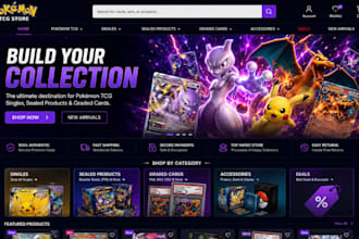 design pokemon shopify store trading card website pokemon website tcg website