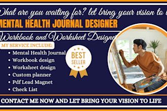 do mental health journal design worksheet workbook coloring book digital journal